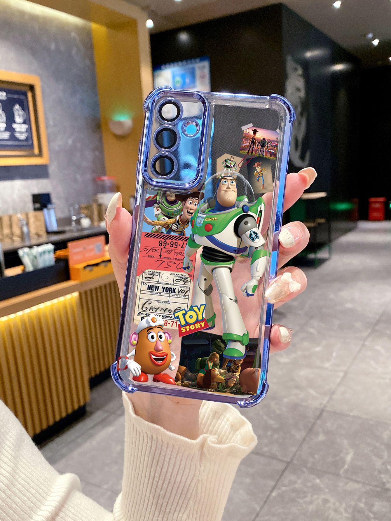 For iPhone 16 15 Pro Max 14 Plus 13 12 11 XR 8 7 SE 2022 XS Toy Stories Woody Plating Frame Clear Phone Case Anti-shock Cover