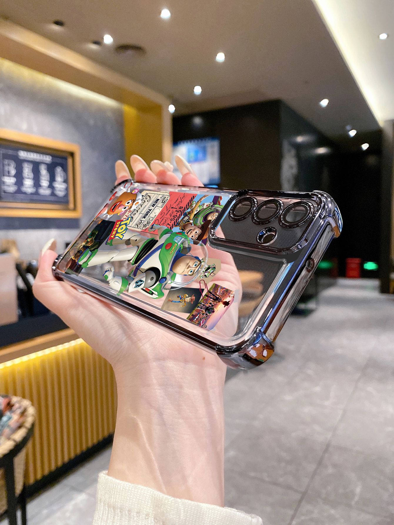 For iPhone 16 15 Pro Max 14 Plus 13 12 11 XR 8 7 SE 2022 XS Toy Stories Woody Plating Frame Clear Phone Case Anti-shock Cover