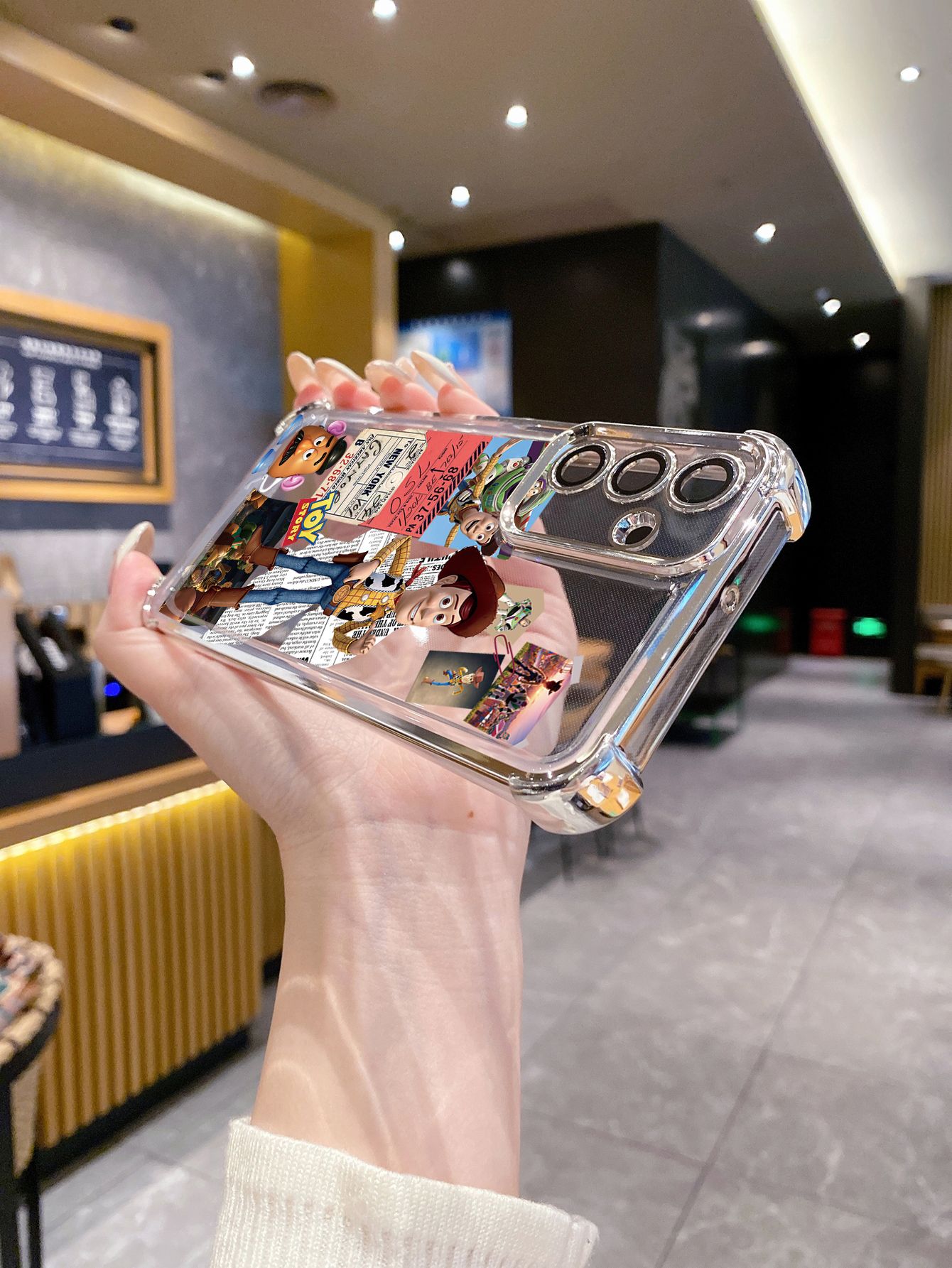 For iPhone 16 15 Pro Max 14 Plus 13 12 11 XR 8 7 SE 2022 XS Toy Stories Woody Plating Frame Clear Phone Case Anti-shock Cover