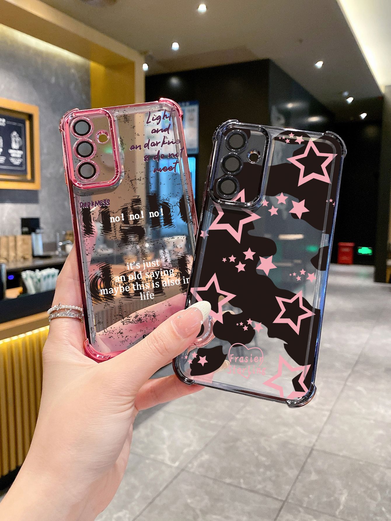 For Xiaomi Redmi Note 14 13 Pro 5G 12S 4G 12 Turbo 11S 13C 12C Light Dark Stars Plating Frame Clear Phone Case Anti-shock Cover