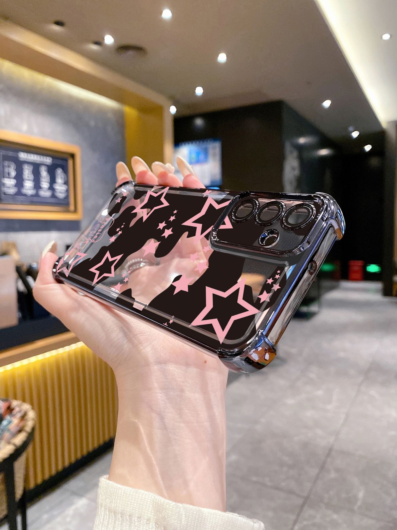 For Xiaomi Redmi Note 14 13 Pro 5G 12S 4G 12 Turbo 11S 13C 12C Light Dark Stars Plating Frame Clear Phone Case Anti-shock Cover