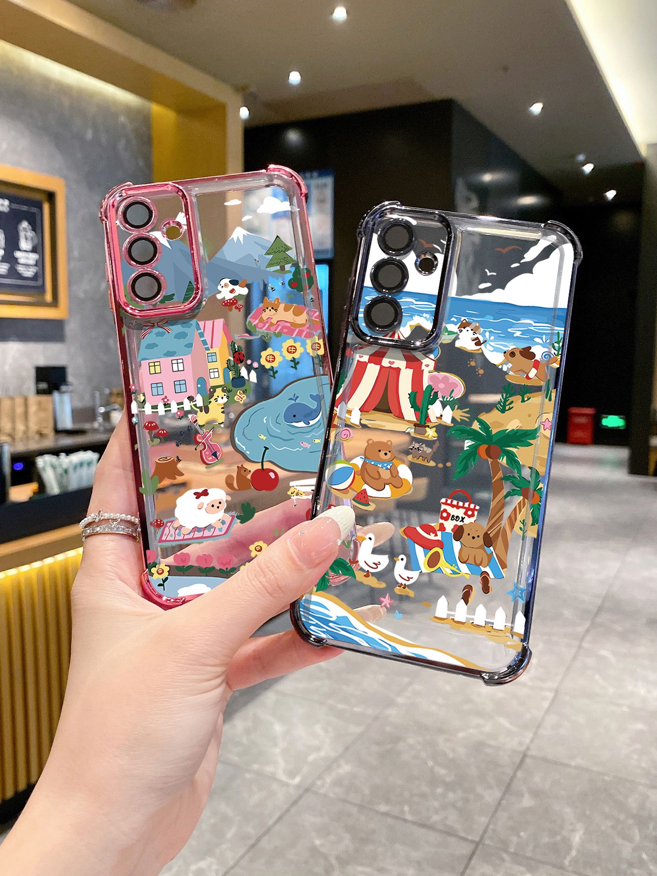 For Huawei Pura 70 Ultra Mate 60 70 Pro Honor 300 200 X9A 90 Lite Amusement Park Plating Frame Clear Phone Case Anti-shock Cover
