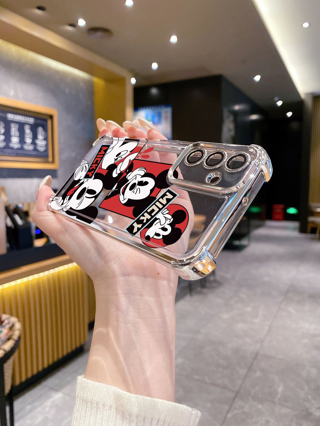 For Huawei Pura 70 Ultra Mate 60 70 Pro Honor 300 200 X9A 90 Lite Funny Shinning Mickey Mouse Plating Frame Clear Phone Case Anti-shock Cover