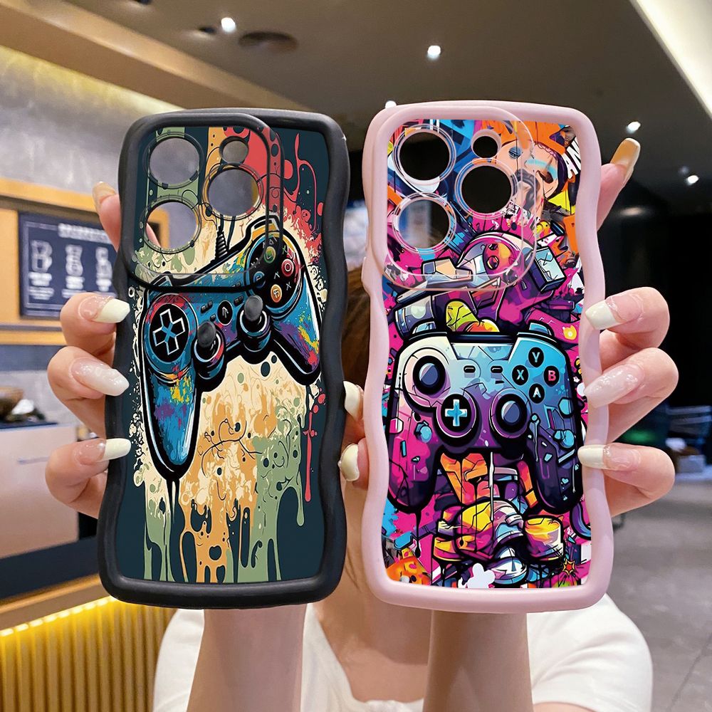 For Tecno Camon 19 Pro NEO 20 30 POP 6 GO 7 Spark GO 2023 8C 9 10 Pro 20C Game Controller Wave Frame Phone Case Anti Drop Cover