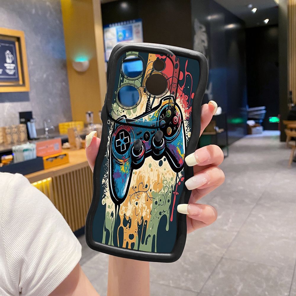 For Tecno Camon 19 Pro NEO 20 30 POP 6 GO 7 Spark GO 2023 8C 9 10 Pro 20C Game Controller Wave Frame Phone Case Anti Drop Cover