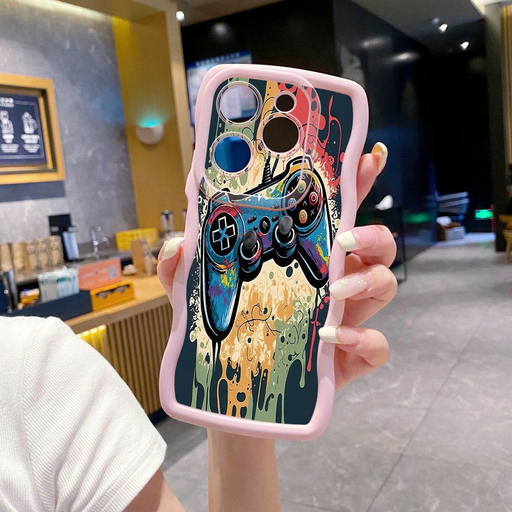 For Tecno Camon 19 Pro NEO 20 30 POP 6 GO 7 Spark GO 2023 8C 9 10 Pro 20C Game Controller Wave Frame Phone Case Anti Drop Cover