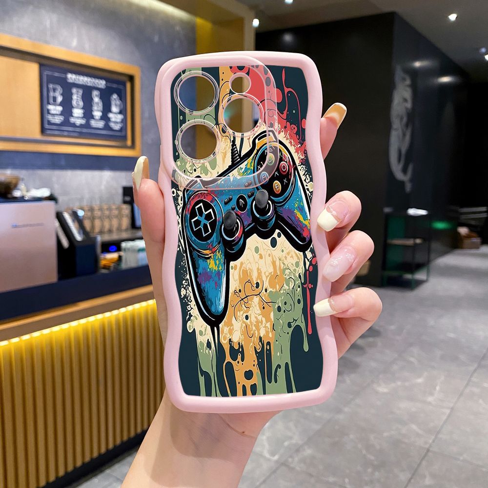 For Tecno Camon 19 Pro NEO 20 30 POP 6 GO 7 Spark GO 2023 8C 9 10 Pro 20C Game Controller Wave Frame Phone Case Anti Drop Cover