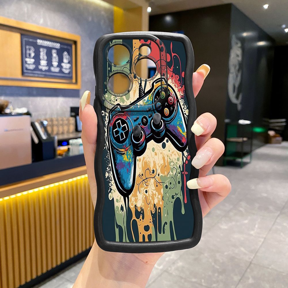 For Tecno Camon 19 Pro NEO 20 30 POP 6 GO 7 Spark GO 2023 8C 9 10 Pro 20C Game Controller Wave Frame Phone Case Anti Drop Cover