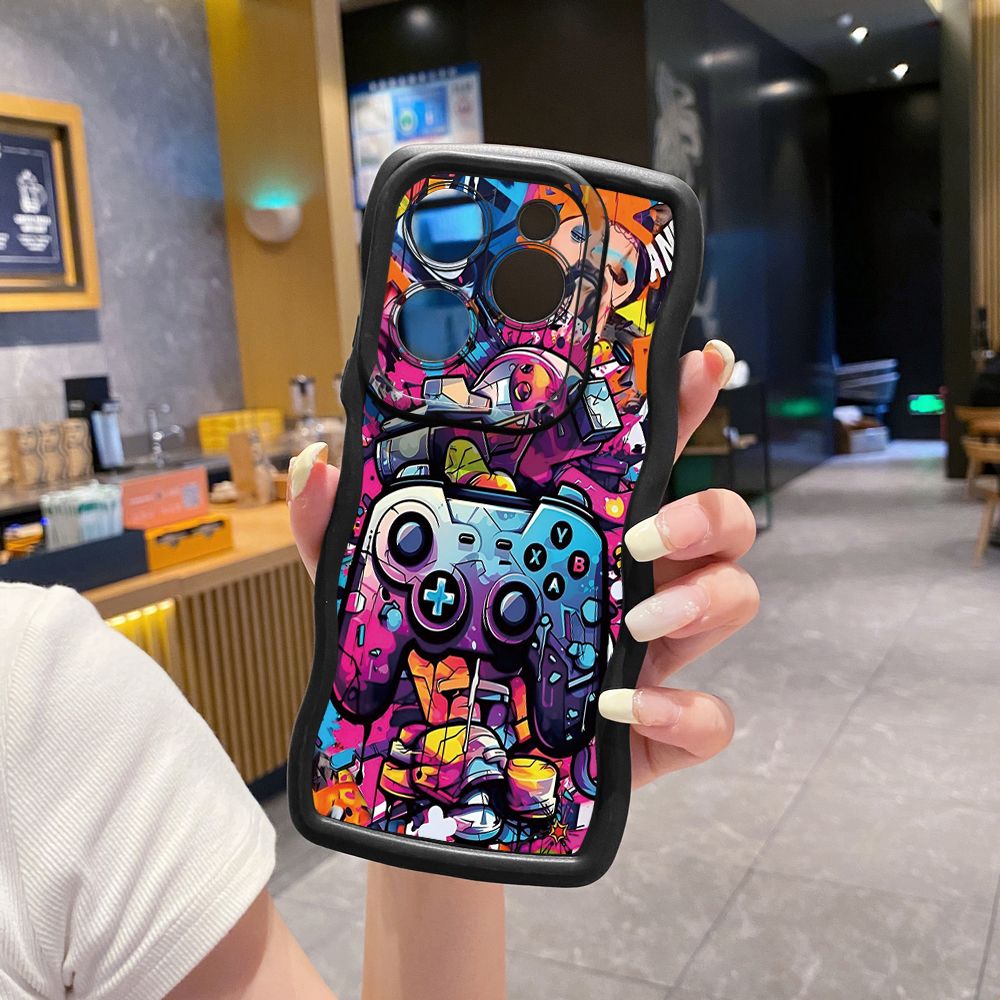 For Tecno Camon 19 Pro NEO 20 30 POP 6 GO 7 Spark GO 2023 8C 9 10 Pro 20C Game Controller Wave Frame Phone Case Anti Drop Cover