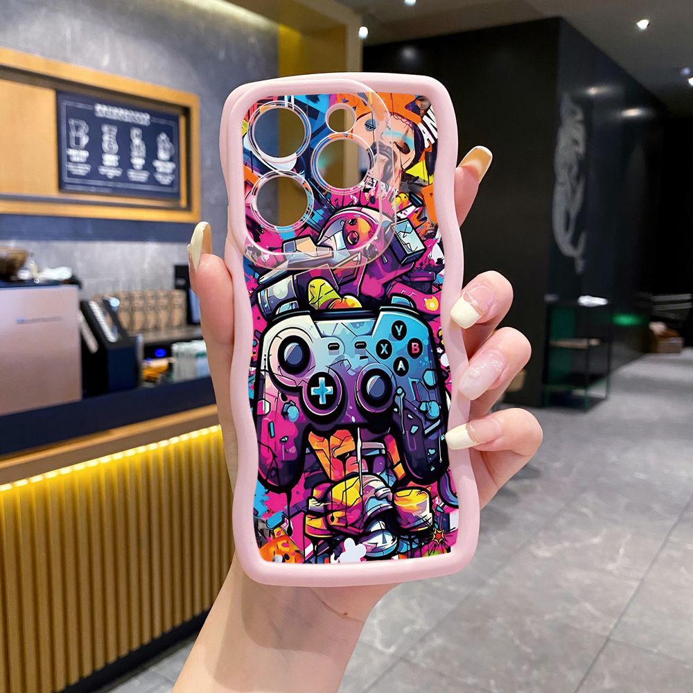 For Tecno Camon 19 Pro NEO 20 30 POP 6 GO 7 Spark GO 2023 8C 9 10 Pro 20C Game Controller Wave Frame Phone Case Anti Drop Cover