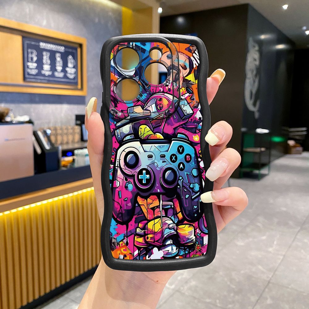 For Tecno Camon 19 Pro NEO 20 30 POP 6 GO 7 Spark GO 2023 8C 9 10 Pro 20C Game Controller Wave Frame Phone Case Anti Drop Cover