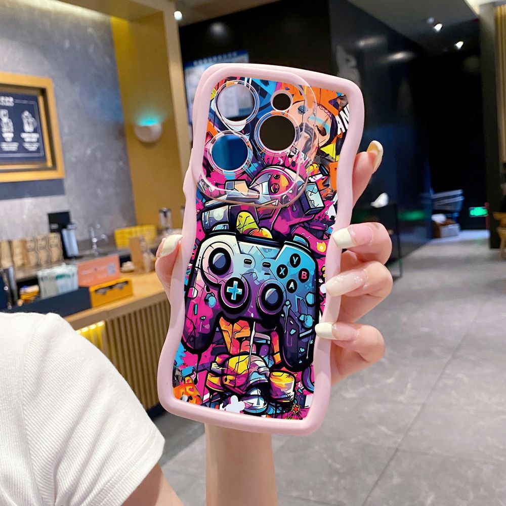 For Tecno Camon 19 Pro NEO 20 30 POP 6 GO 7 Spark GO 2023 8C 9 10 Pro 20C Game Controller Wave Frame Phone Case Anti Drop Cover