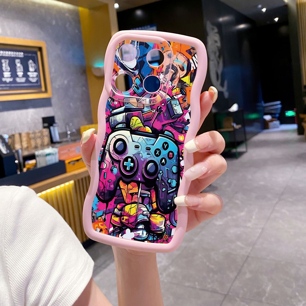 For ITEl A04 A60 A70 P40 S23 Plus Game Controller Wave Frame Phone Case Anti Drop Cover