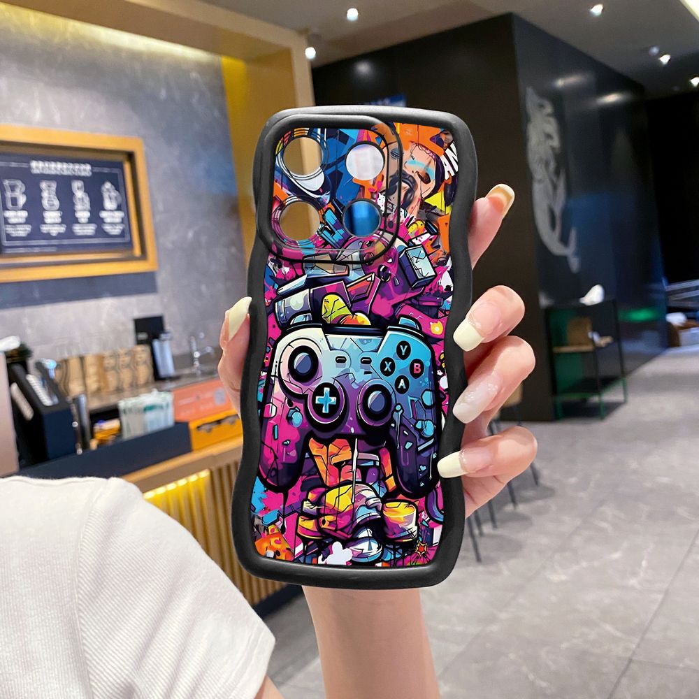 For ITEl A04 A60 A70 P40 S23 Plus Game Controller Wave Frame Phone Case Anti Drop Cover