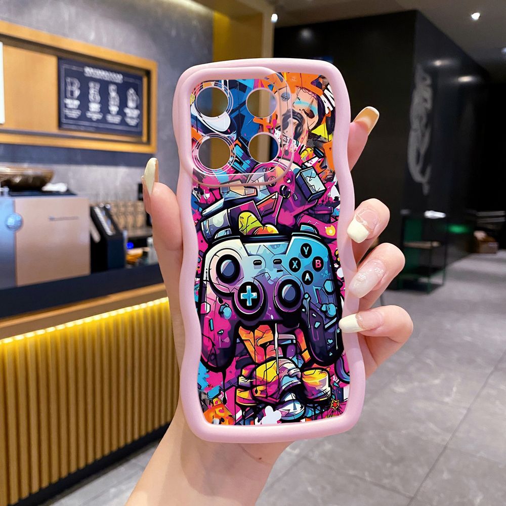 For ITEl A04 A60 A70 P40 S23 Plus Game Controller Wave Frame Phone Case Anti Drop Cover