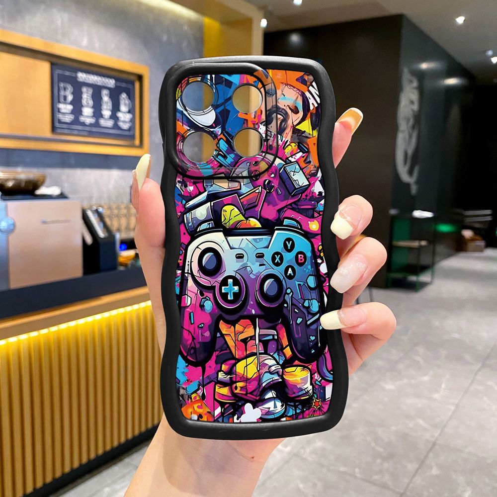 For ITEl A04 A60 A70 P40 S23 Plus Game Controller Wave Frame Phone Case Anti Drop Cover