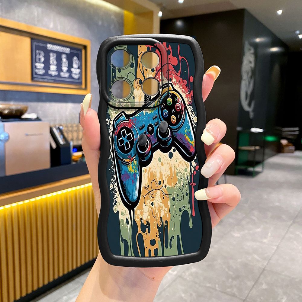For ITEl A04 A60 A70 P40 S23 Plus Game Controller Wave Frame Phone Case Anti Drop Cover