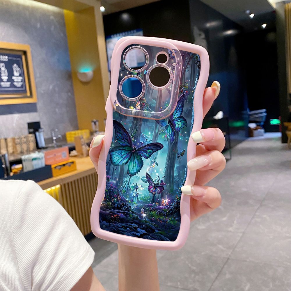 For Tecno Camon 19 Pro NEO 20 30 POP 6 GO 7 Spark GO 2023 8C 9 10 Pro 20C Butterflies Forest Wave Frame Phone Case Anti Drop Cover