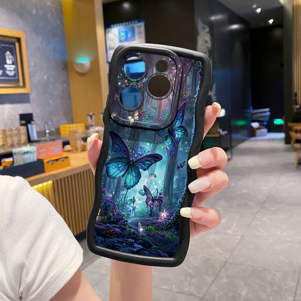 For Tecno Camon 19 Pro NEO 20 30 POP 6 GO 7 Spark GO 2023 8C 9 10 Pro 20C Butterflies Forest Wave Frame Phone Case Anti Drop Cover