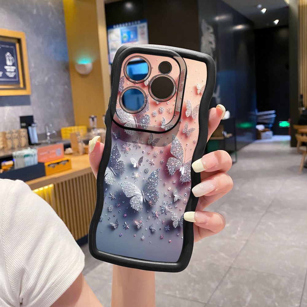 For Tecno Camon 19 Pro NEO 20 30 POP 6 GO 7 Spark GO 2023 8C 9 10 Pro 20C Butterflies Forest Wave Frame Phone Case Anti Drop Cover