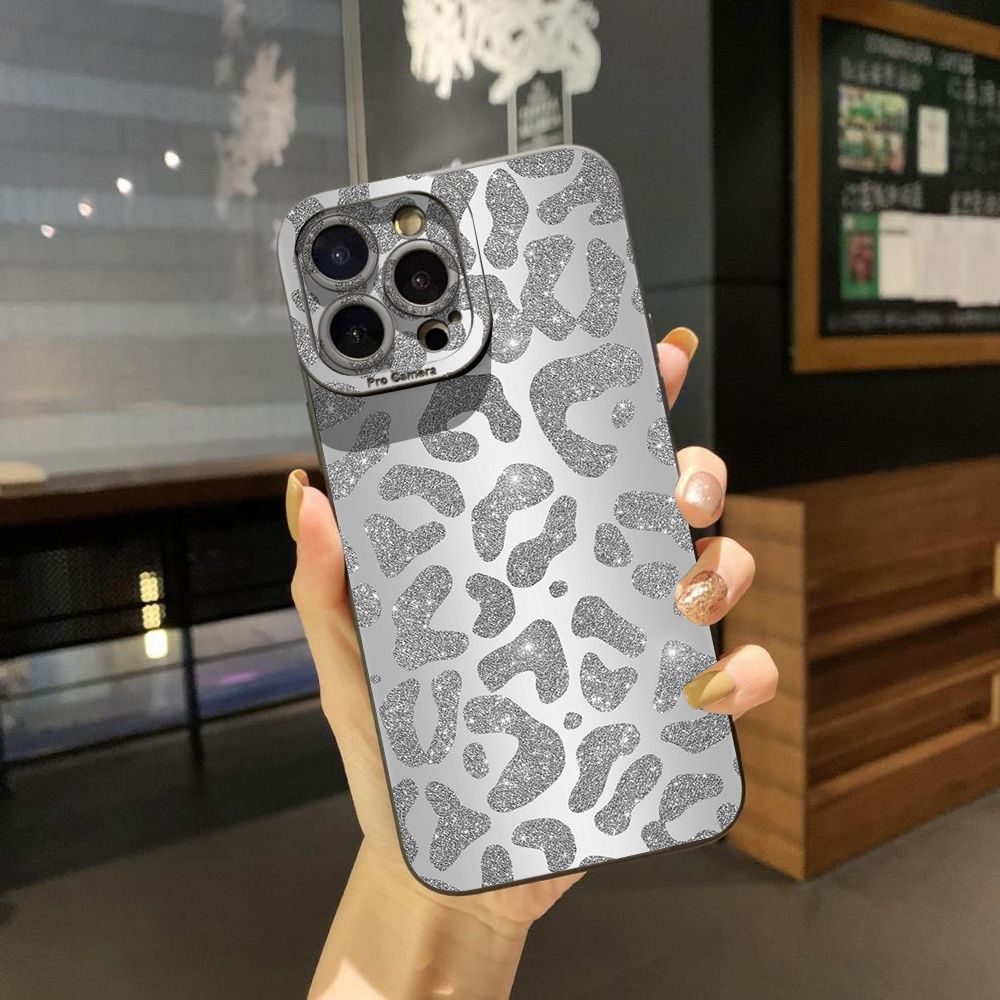 For iPhone 16 Pro Max 14 Plus 13 Pro Max 12 11 XR 8 7 SE 2022 XS Max Gradient Leopard Full Protective Case Anti Drop Cover