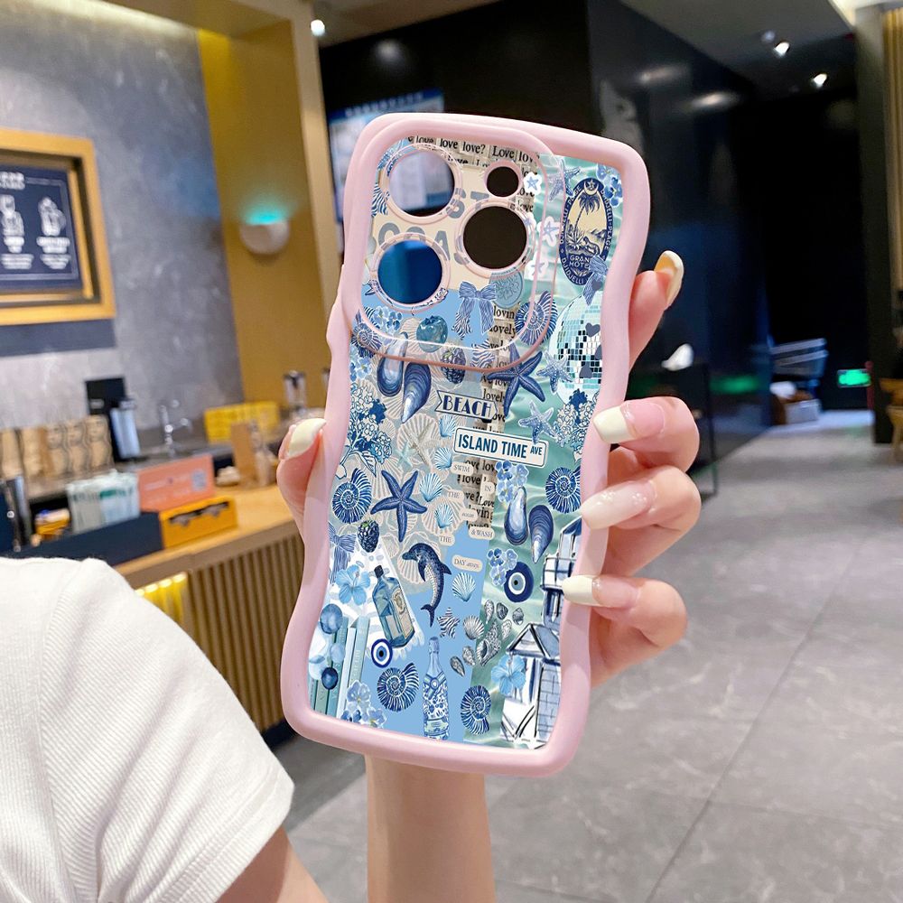 For Tecno Camon 19 Pro NEO 20 30 POP 6 GO 7 Spark GO 2023 8C 9 10 Pro 20C Love Heart Crystal Shell  Wave Frame Phone Case Anti Drop Cover