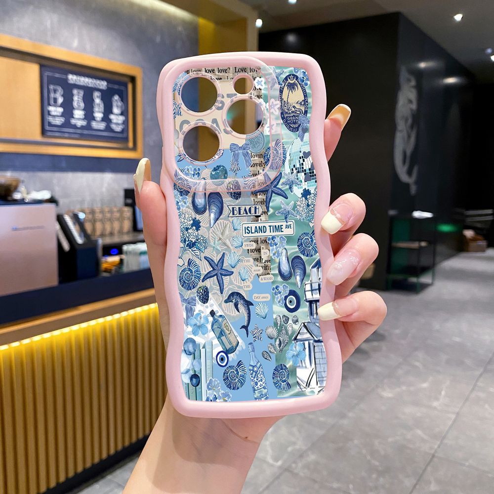 For Tecno Camon 19 Pro NEO 20 30 POP 6 GO 7 Spark GO 2023 8C 9 10 Pro 20C Love Heart Crystal Shell  Wave Frame Phone Case Anti Drop Cover