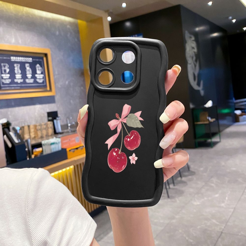 For ITEl A04 A60 A70 P40 S23 Plus Love Shape Cherry Wave Frame Phone Case Anti Drop Cover