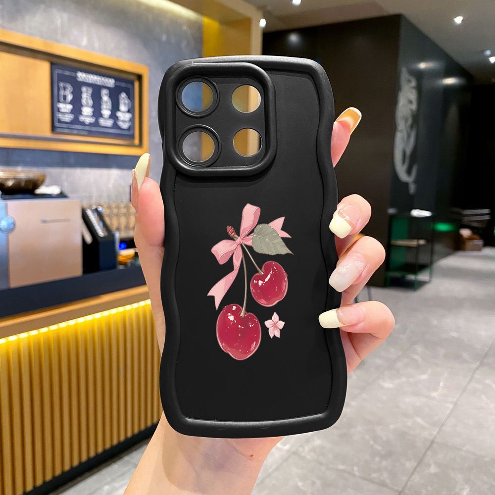 For ITEl A04 A60 A70 P40 S23 Plus Love Shape Cherry Wave Frame Phone Case Anti Drop Cover