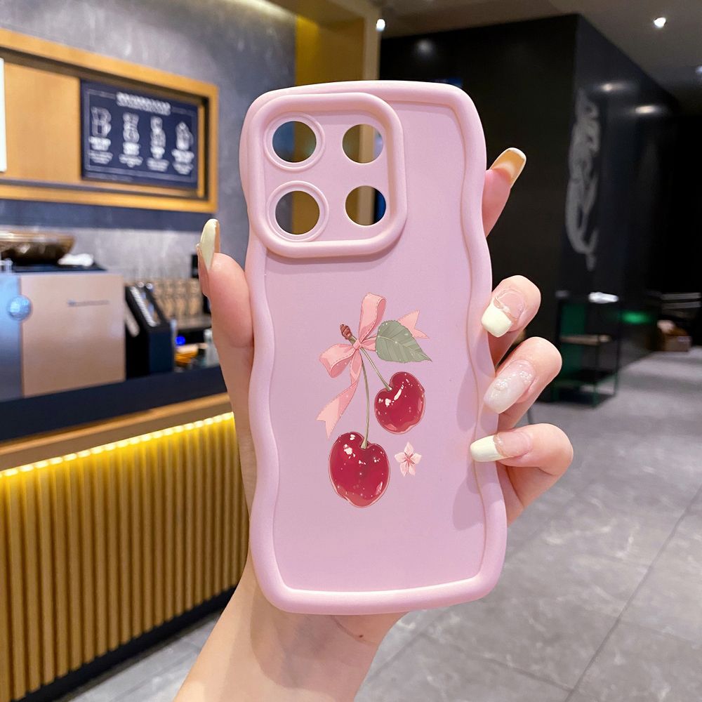 For ITEl A04 A60 A70 P40 S23 Plus Love Shape Cherry Wave Frame Phone Case Anti Drop Cover