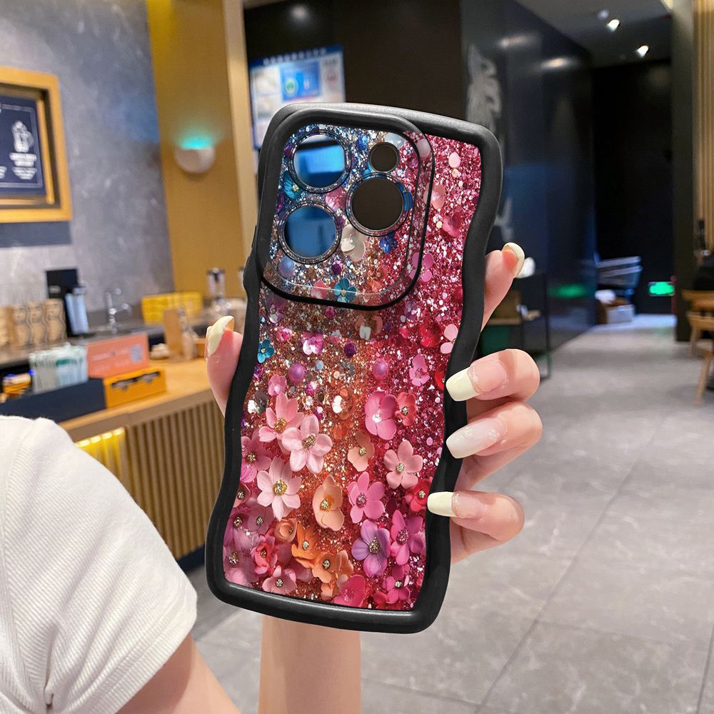 For Tecno Camon 19 Pro NEO 20 30 POP 6 GO 7 Spark GO 2023 8C 9 10 Pro 20C Green Marbling Wave Frame Phone Case Anti Drop Cover