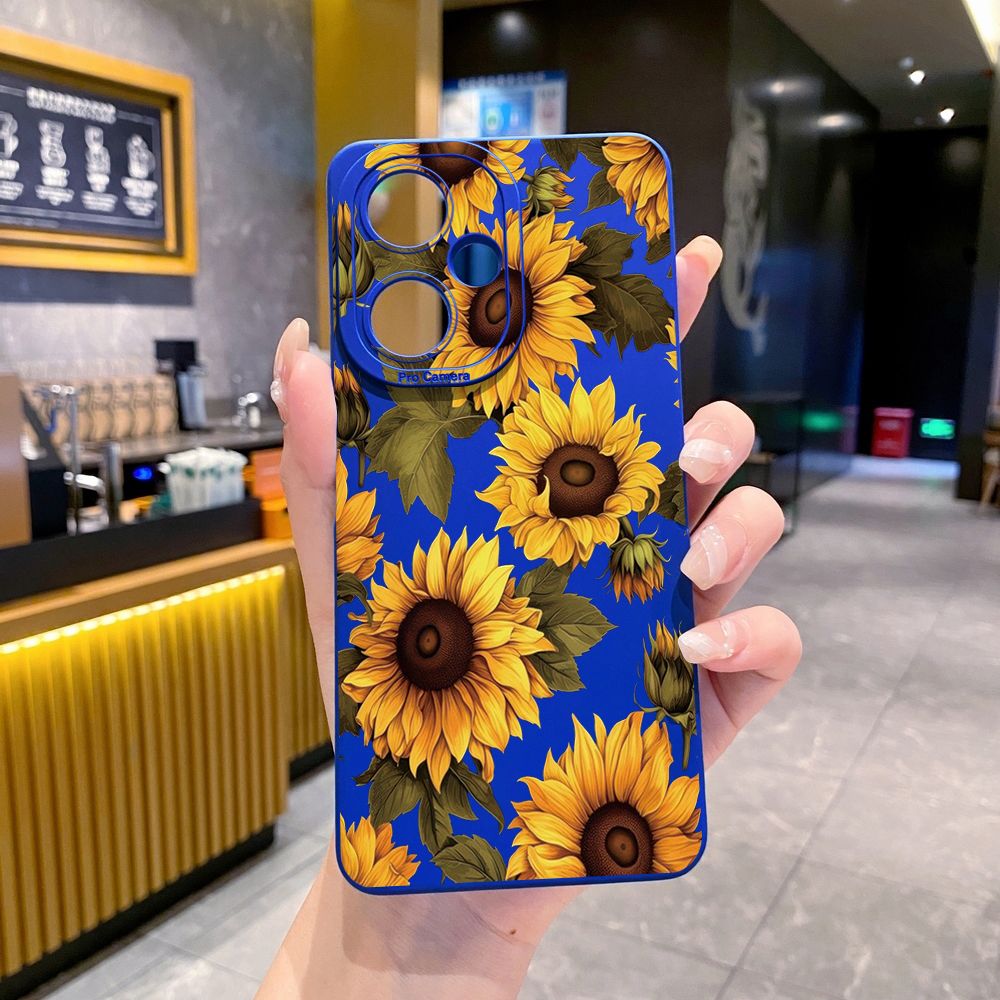 For VIVO Y28 Y03 Y18 Y17S Y27 Y15A Y15S Y02S Y02A Y36 Y33S Y12S Y12A Y01 Y1S Y20A Y22 Beautiful Sunflower Full Protective Case Anti Drop Cover