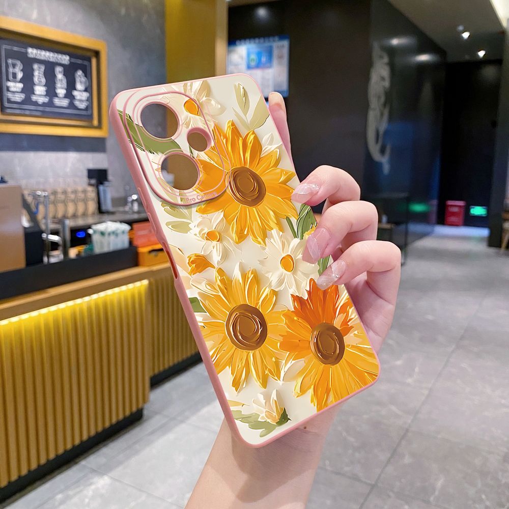For VIVO Y28 Y03 Y18 Y17S Y27 Y15A Y15S Y02S Y02A Y36 Y33S Y12S Y12A Y01 Y1S Y20A Y22 Beautiful Sunflower Full Protective Case Anti Drop Cover