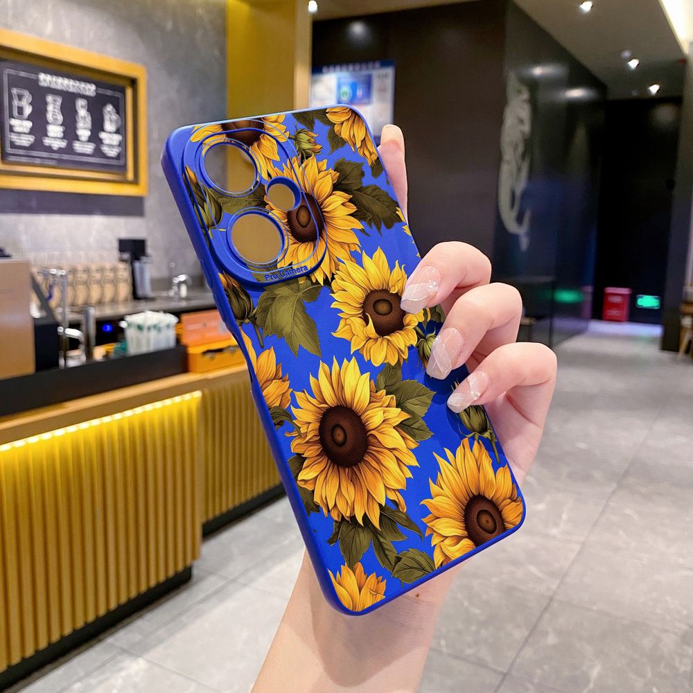 For VIVO Y28 Y03 Y18 Y17S Y27 Y15A Y15S Y02S Y02A Y36 Y33S Y12S Y12A Y01 Y1S Y20A Y22 Beautiful Sunflower Full Protective Case Anti Drop Cover