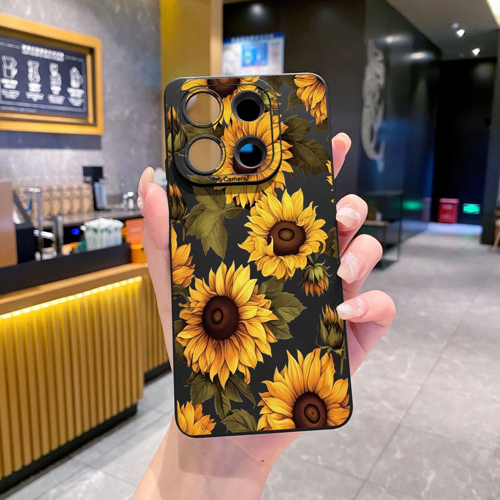 For Xiaomi Redmi Note 13 12 Pro 5G 12S 11S 13C A1 10 Pro 4G 10S Redmi 10C 9C Beautiful Sunflower Full Protective Case Anti Drop Cover