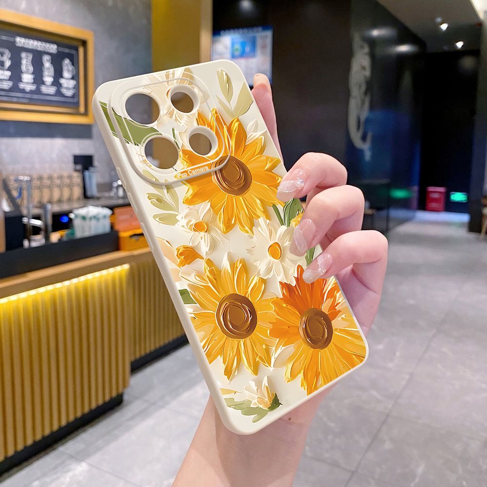 For Xiaomi Redmi Note 13 12 Pro 5G 12S 11S 13C A1 10 Pro 4G 10S Redmi 10C 9C Beautiful Sunflower Full Protective Case Anti Drop Cover