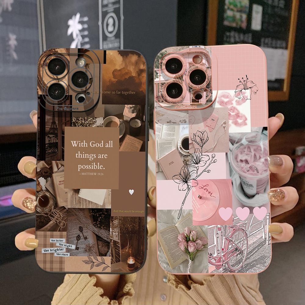 For iPhone 16 Pro Max 14 Plus 13 Pro Max 12 11 XR 8 7 SE 2022 XS Max With God all things are Possible Full Protective Case Anti Drop Cover