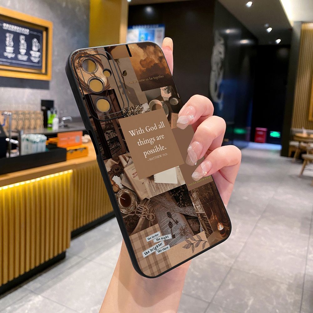 For Samsung Galaxy A16 A06 A15 A05 A25 A35 A55 A14 A24 A34 A54 A33 A53 A73 A32 A52S A72 With God all things are Possible Full Protective Case Anti Drop Cover