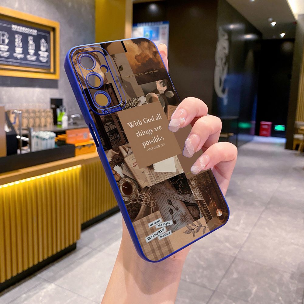 For Samsung Galaxy A16 A06 A15 A05 A25 A35 A55 A14 A24 A34 A54 A33 A53 A73 A32 A52S A72 With God all things are Possible Full Protective Case Anti Drop Cover