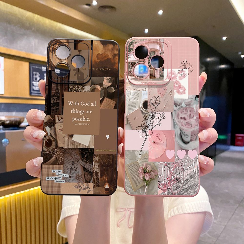For Realme C61 C63 C65 C67 C53 C51 Note 50 60 C21 C33 C30 C35 C11 2021 C12 C15 C21Y C25Y Realme 12 13 With God all things are Possible Full Protective Case Anti Drop Cover