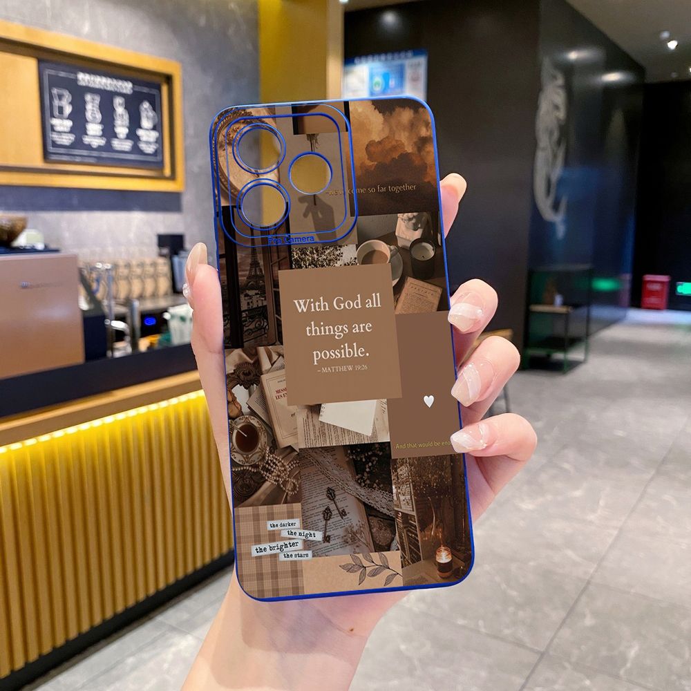 For Realme C61 C63 C65 C67 C53 C51 Note 50 60 C21 C33 C30 C35 C11 2021 C12 C15 C21Y C25Y Realme 12 13 With God all things are Possible Full Protective Case Anti Drop Cover