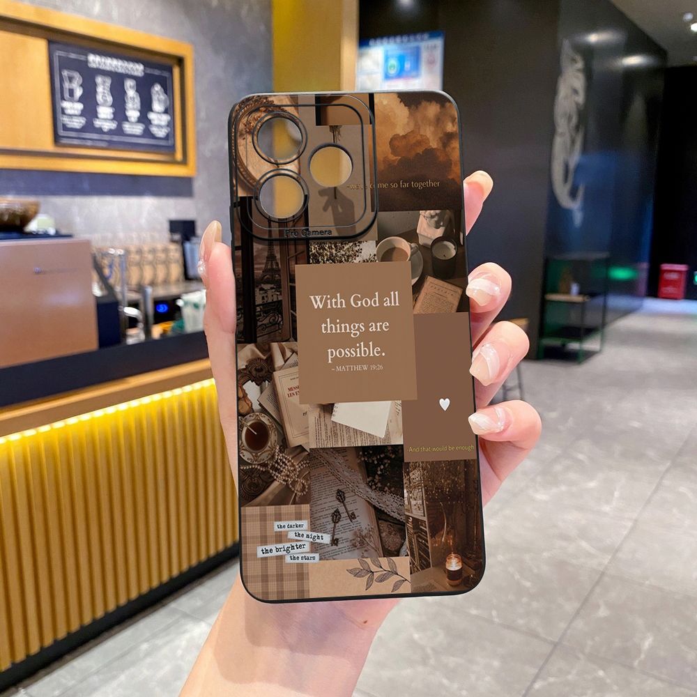 For Realme C61 C63 C65 C67 C53 C51 Note 50 60 C21 C33 C30 C35 C11 2021 C12 C15 C21Y C25Y Realme 12 13 With God all things are Possible Full Protective Case Anti Drop Cover