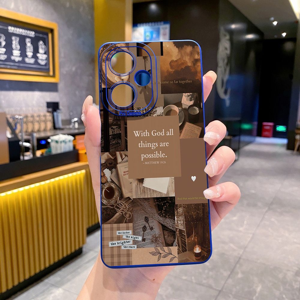 For VIVO Y28 Y03 Y18 Y17S Y27 Y15A Y15S Y02S Y02A Y36 Y33S Y12S Y12A Y01 Y1S Y20A Y22 With God all things are Possible Full Protective Case Anti Drop Cover