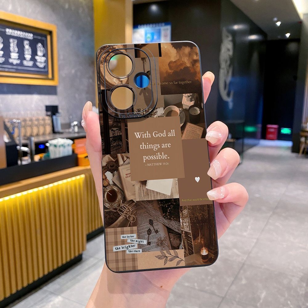 For VIVO Y28 Y03 Y18 Y17S Y27 Y15A Y15S Y02S Y02A Y36 Y33S Y12S Y12A Y01 Y1S Y20A Y22 With God all things are Possible Full Protective Case Anti Drop Cover
