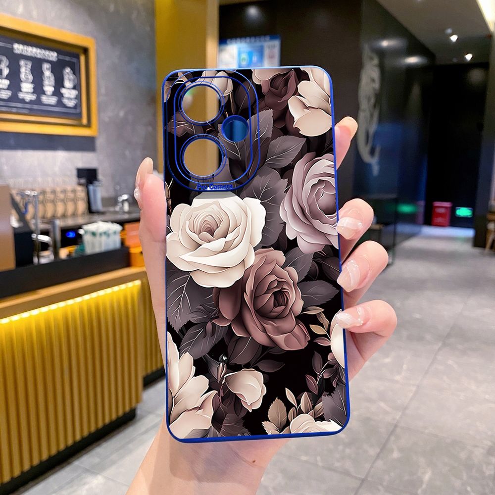 For VIVO Y28 Y03 Y18 Y17S Y27 Y15A Y15S Y02S Y02A Y36 Y33S Y12S Y12A Y01 Y1S Y20A Y22 Coffee Pink Color Rose Full Protective Case Anti Drop Cover