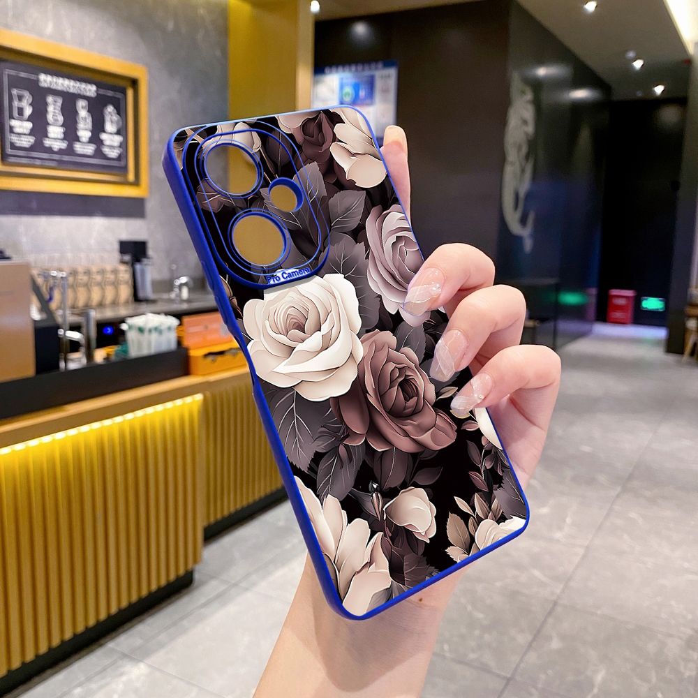 For VIVO Y28 Y03 Y18 Y17S Y27 Y15A Y15S Y02S Y02A Y36 Y33S Y12S Y12A Y01 Y1S Y20A Y22 Coffee Pink Color Rose Full Protective Case Anti Drop Cover