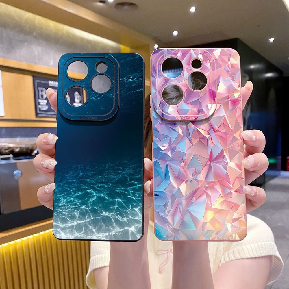 For Infinix Hot 50i 40i 40 Pro Note 12 G96 30 Hot 20 Play 12i 30i 20i 10S 11 Play 11S 10i Smart 8 9 5 Gradient Blue Seascape  Full Protective Case Anti Drop Cover