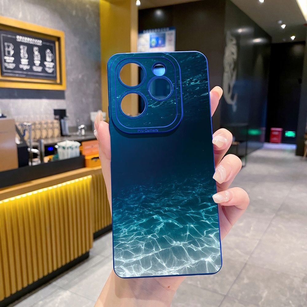 For Infinix Hot 50i 40i 40 Pro Note 12 G96 30 Hot 20 Play 12i 30i 20i 10S 11 Play 11S 10i Smart 8 9 5 Gradient Blue Seascape  Full Protective Case Anti Drop Cover