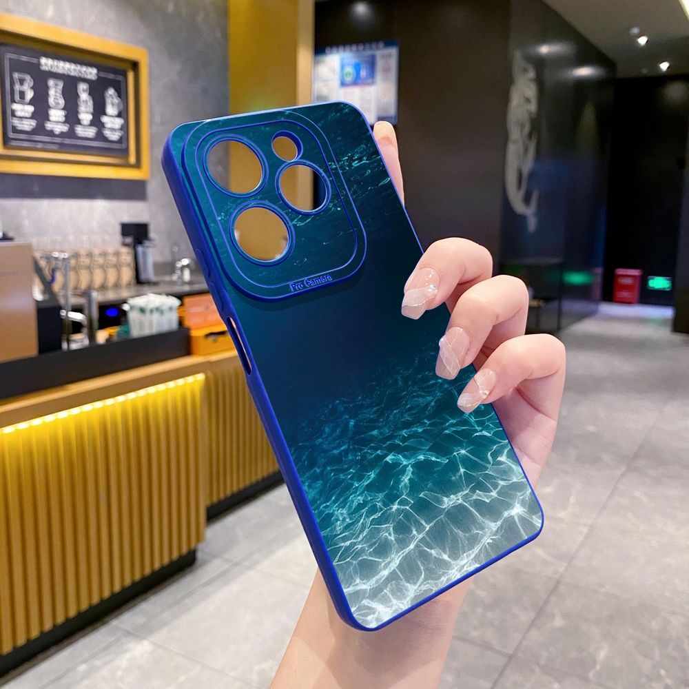 For Infinix Hot 50i 40i 40 Pro Note 12 G96 30 Hot 20 Play 12i 30i 20i 10S 11 Play 11S 10i Smart 8 9 5 Gradient Blue Seascape  Full Protective Case Anti Drop Cover