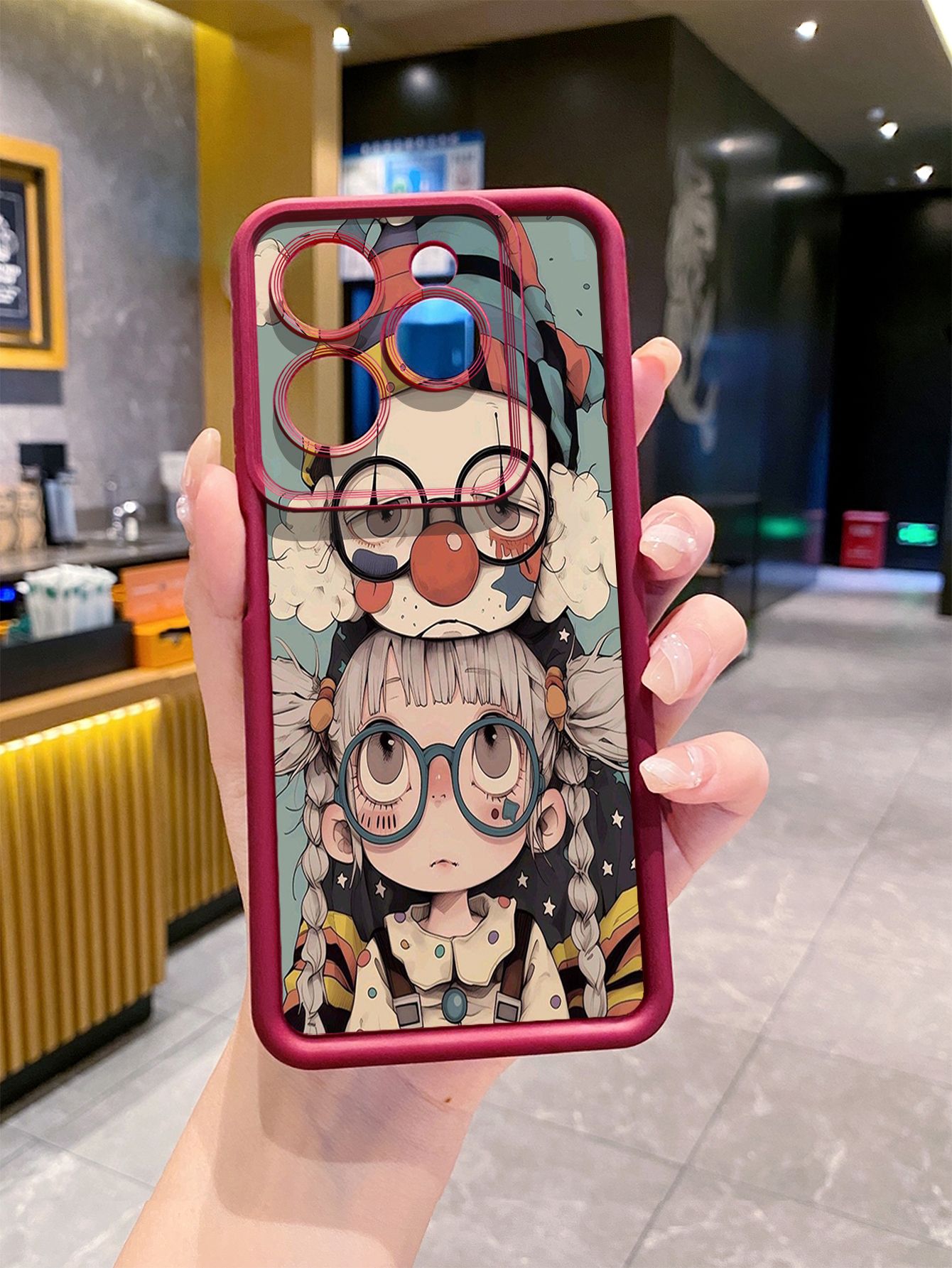 for Infinix Hot 40i 40 Pro 30 Play Note 30 Smart 8 Cute Evil Clown Girl  Full Protective Phone Case Anti Drop Cover